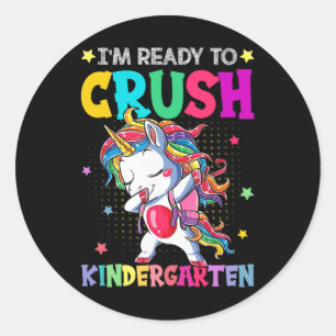 Sticker Rond Je suis prêt à écraser la maternelle Joyeux premie