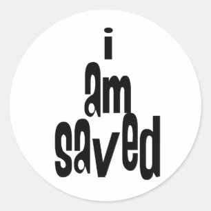 Sticker Rond Je suis sauvé chrétien
