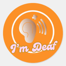 Je suis Sourd symbole badge - orange