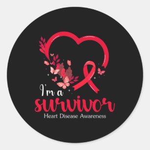 Sticker Rond Je Suis Survivante Maladie Cardiaque Sensibilisati