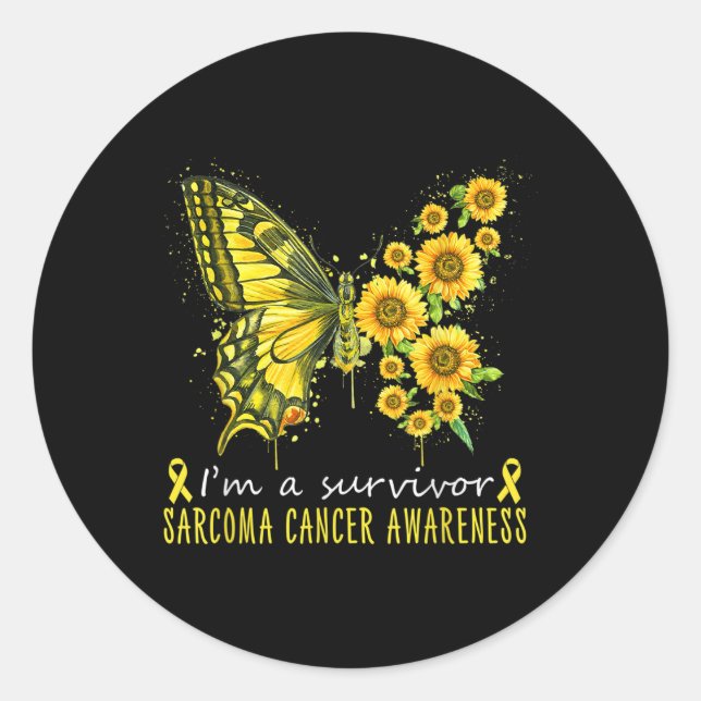 Sticker Rond Je Suis Survivante Sarcome Cancer Sensibilisation (Devant)