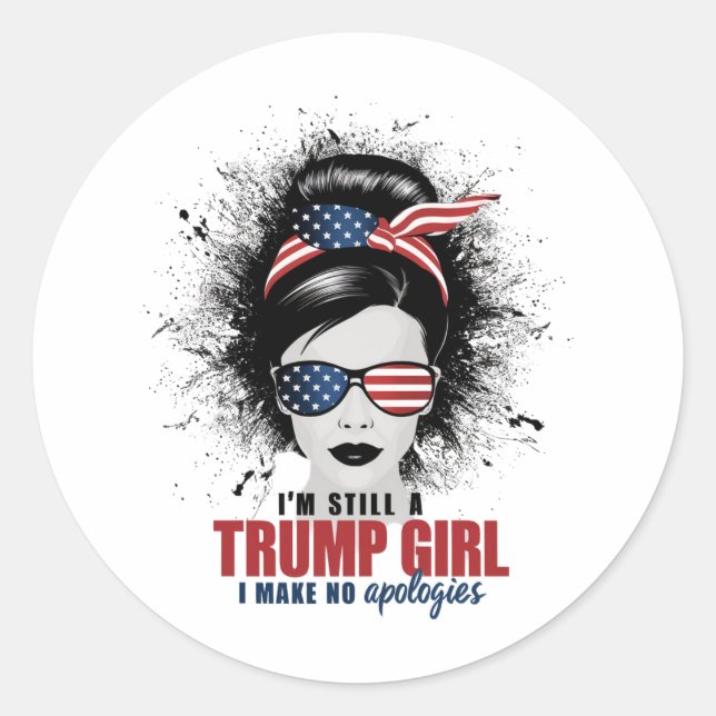 Sticker Rond Je suis toujours une fille de Trump, je ne fais au (Devant)