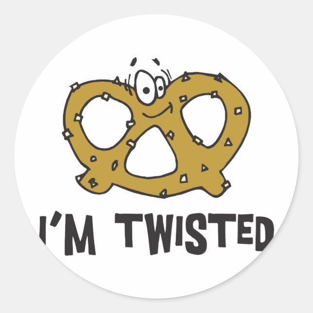 Sticker Rond Je suis Twisted Pretzel (Devant)