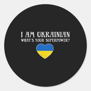 Sticker Rond Je suis Ukrainien Chemise Je soutiens l'Ukraine Pa