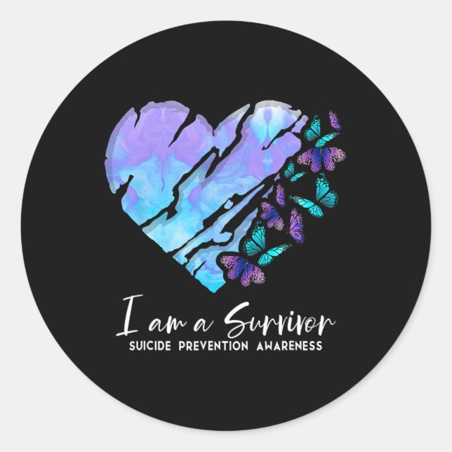 Sticker Rond Je Suis Un Coeur De Sensibilisation À La Préventio (Devant)