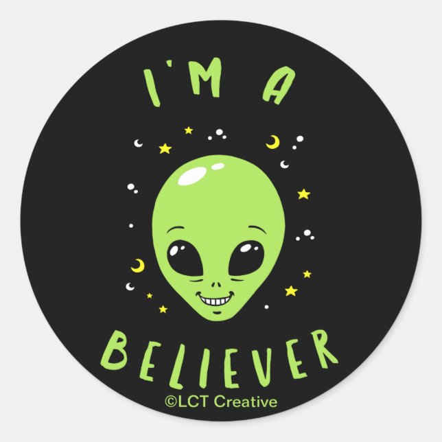 Sticker Rond Je suis un croyant (Devant)