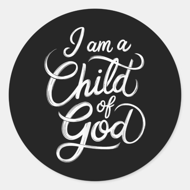 Sticker Rond Je Suis Un Enfant De Dieu Jésus-Christ (Devant)