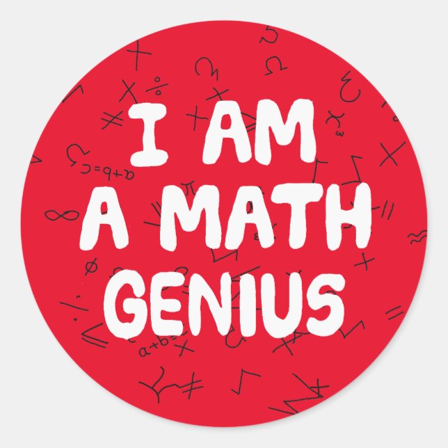 Sticker Rond Je suis un étudiant en physique mathématique génie (Devant)