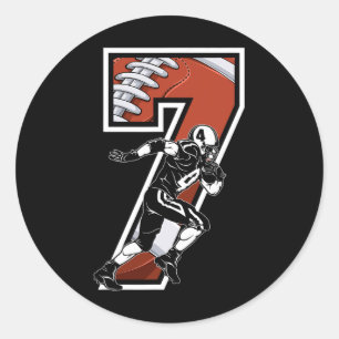 Sticker Rond Je suis un joueur de football de 7 ans pour les ga