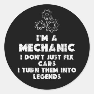Sticker Rond Je Suis Un Mécanicien Et Un Amusant