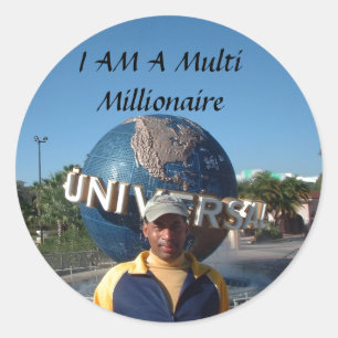 Sticker Rond JE SUIS un millionnaire multi