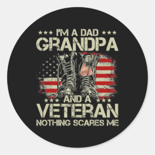 Sticker Rond Je Suis Un Papa Grand-Père Vétérinaire Fête des pè