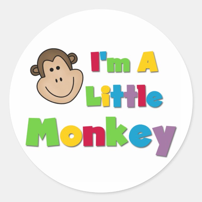 Sticker Rond Je suis un petit singe (Devant)