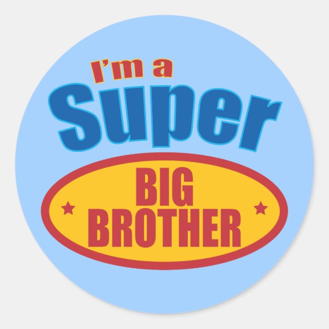 Sticker Rond Je suis un super grand frère (Devant)
