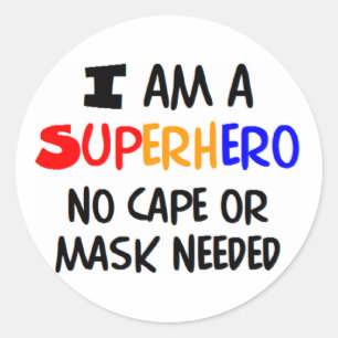 Sticker Rond Je suis un super-héros