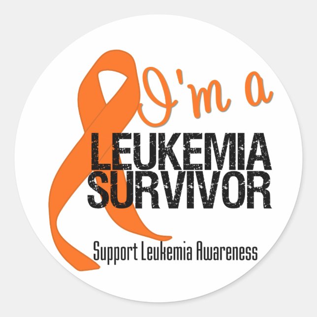 Sticker Rond Je suis un survivant de la leucémie (Devant)
