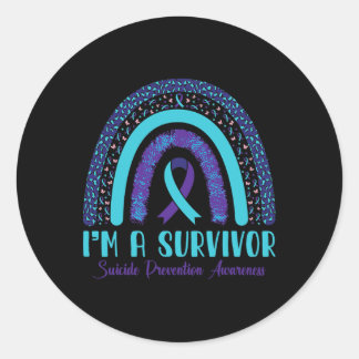 Sticker Rond Je suis un survivant de la prévention du suicide L