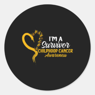 Sticker Rond Je suis un survivant des prix du cancer du papillo