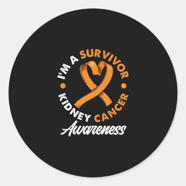 Sticker Rond Je suis un survivant du cancer du rein survivant (Devant)