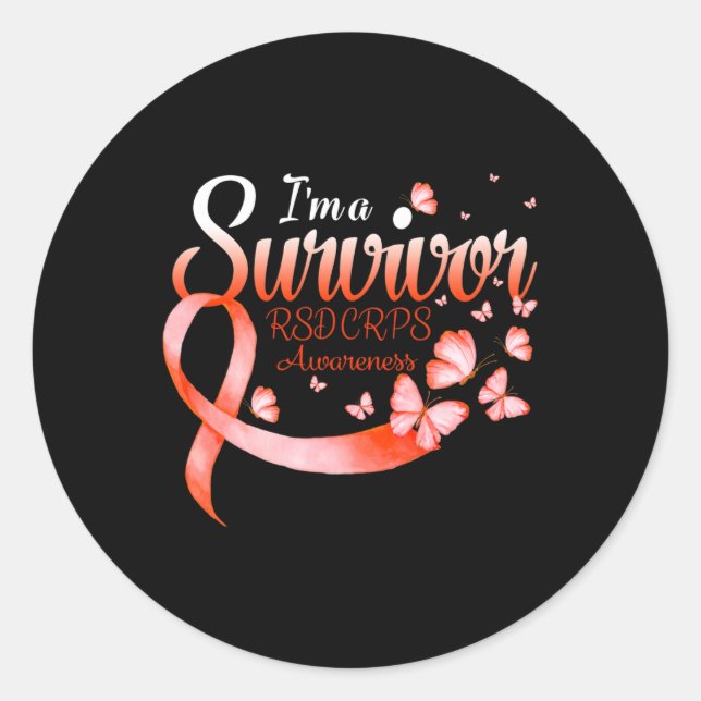 Sticker Rond Je suis un survivant SCRR Beurre de sensibilisatio (Devant)