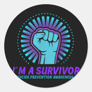 Sticker Rond Je Suis Un Survivant Sensibilisation À La Préventi