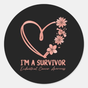 Sticker Rond Je Suis Un Survivant. Sensibilisation au cancer de