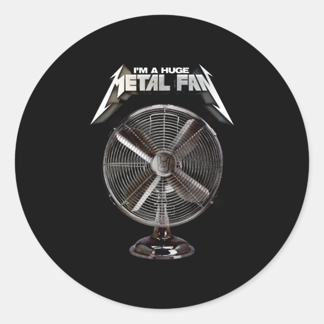 Sticker Rond Je suis un Ventilateur Métal - Ventilateur Pedesta (Devant)