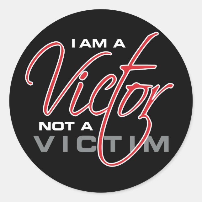Sticker Rond Je Suis Un Victor Pas Une Victime - Osteen (Devant)