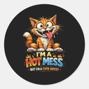Sticker Rond Je suis un vrai désastre