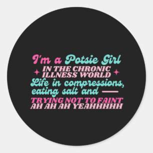 Sticker Rond Je suis une fille Potsie