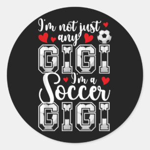 Sticker Rond Je suis une Gigi de foot d'un joueur de foot Gigi
