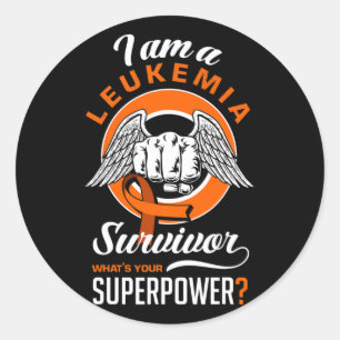 Sticker Rond Je suis une leucémie survivant de la leucémie Leuc