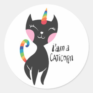 Sticker Rond Je suis une licorne - Choisir la couleur arrière -