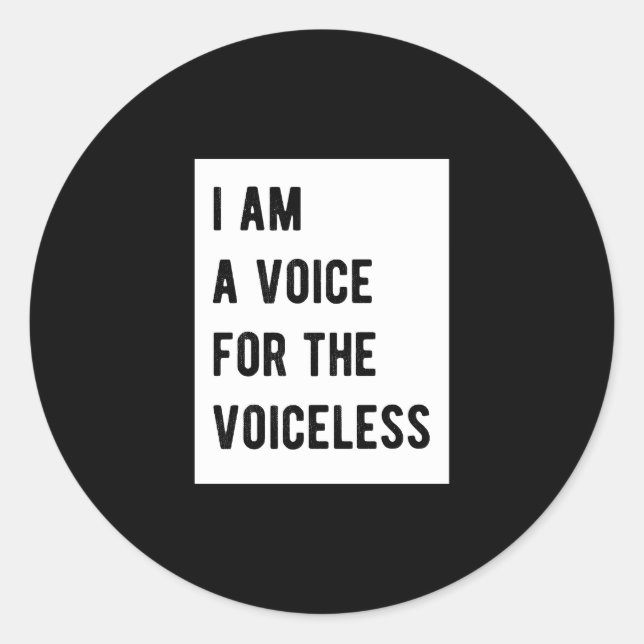 Sticker Rond Je suis Voice for Voiceless Vegan Diet Animal (Devant)