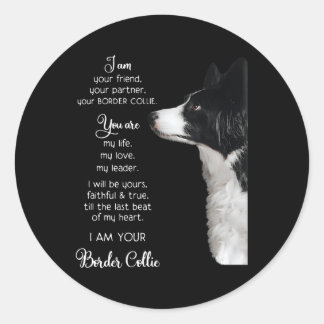 Sticker Rond Je Suis Votre Ami Votre Porte Votre Bordure Collie