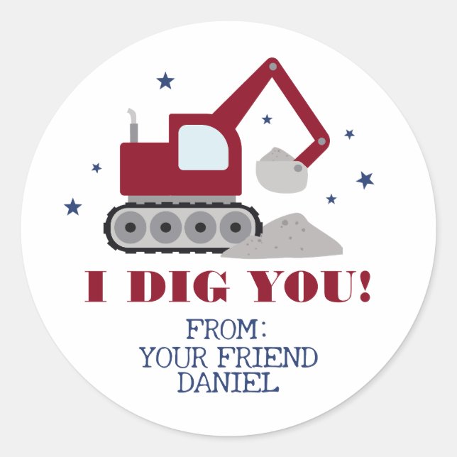 Sticker Rond Je t'ai creusé la Saint-Valentin (Devant)