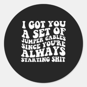 Sticker Rond Je T'Ai Obtenu Un Ensemble De Câbles De Souris Pui