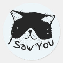 Je t'ai vu Funny Cat | Chat Noir | Mème de chat mi