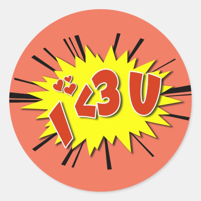 Sticker Rond Je t'aime (Devant)