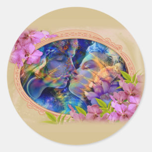 Sticker Rond Je t'aime assiette