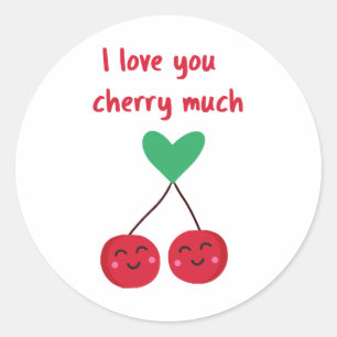 Sticker Rond Je t'aime beaucoup Cherry Valentine