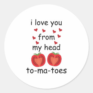 Sticker Rond Je t'aime de la tête aux orteils