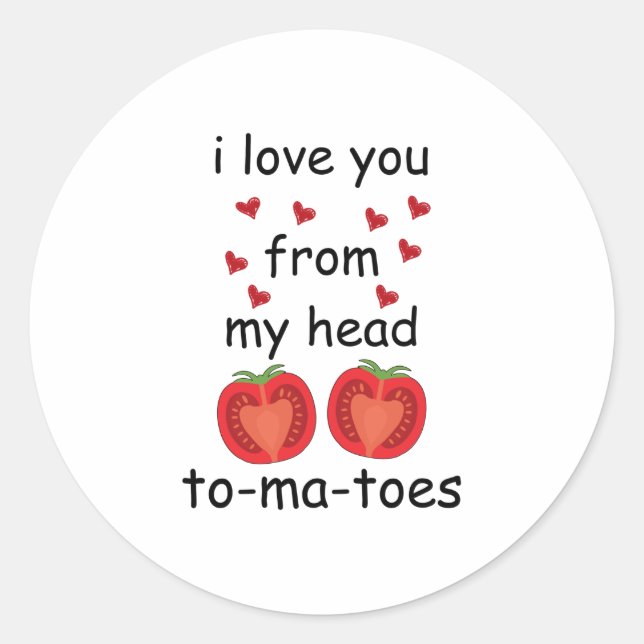 Sticker Rond Je t'aime de la tête aux orteils (Devant)