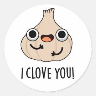 Sticker Rond Je T'Aime Drôle Pun Ail D'Épice