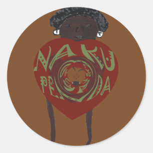 Sticker Rond Je T'Aime ! Nakupenda Sana