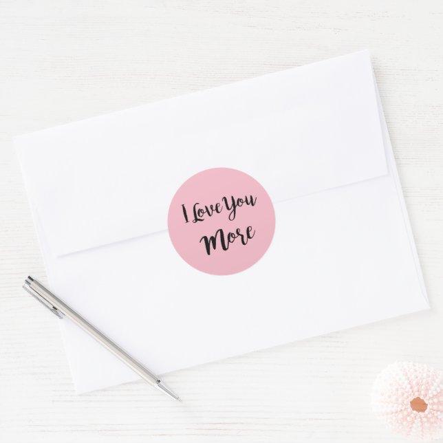 Sticker Rond Je T'Aime Plus De Script (Enveloppe)