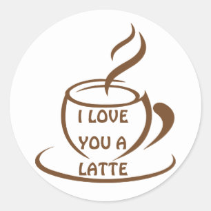 Sticker Rond Je t'aime un design romantique récent