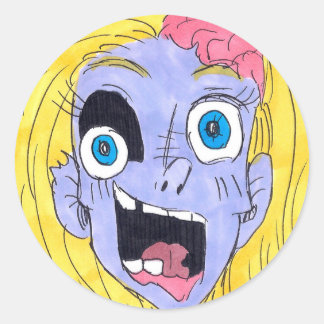 Sticker Rond Je t'aime Zombie