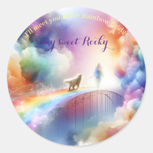 Sticker Rond Je te rencontrerai au Rainbow Bridge