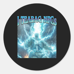 Sticker Rond Je Teabag Npcs - Drôle de squelette de jeu dur Gam